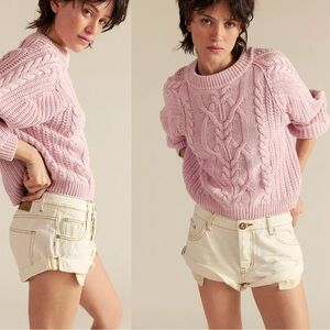 Free People One Teaspoon Bandits Low Waist Denim Shorts White Beauty NWT Size 34